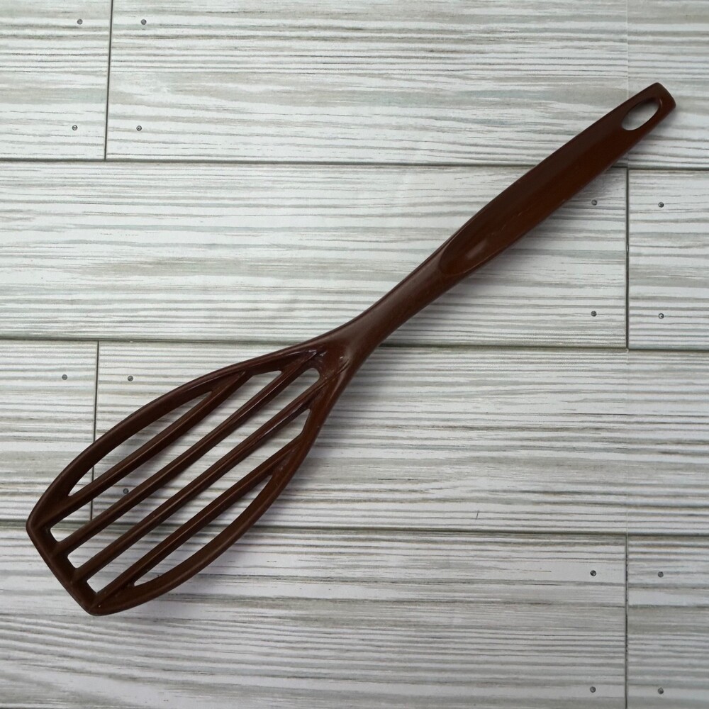 Vintage Foley Brown Nylon Slotted Spoon Whisk Smasher Kitchen Utensil MCM USA